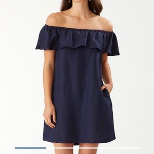 TOMMY BAHAMA - Blue Off the Shoulder Dress